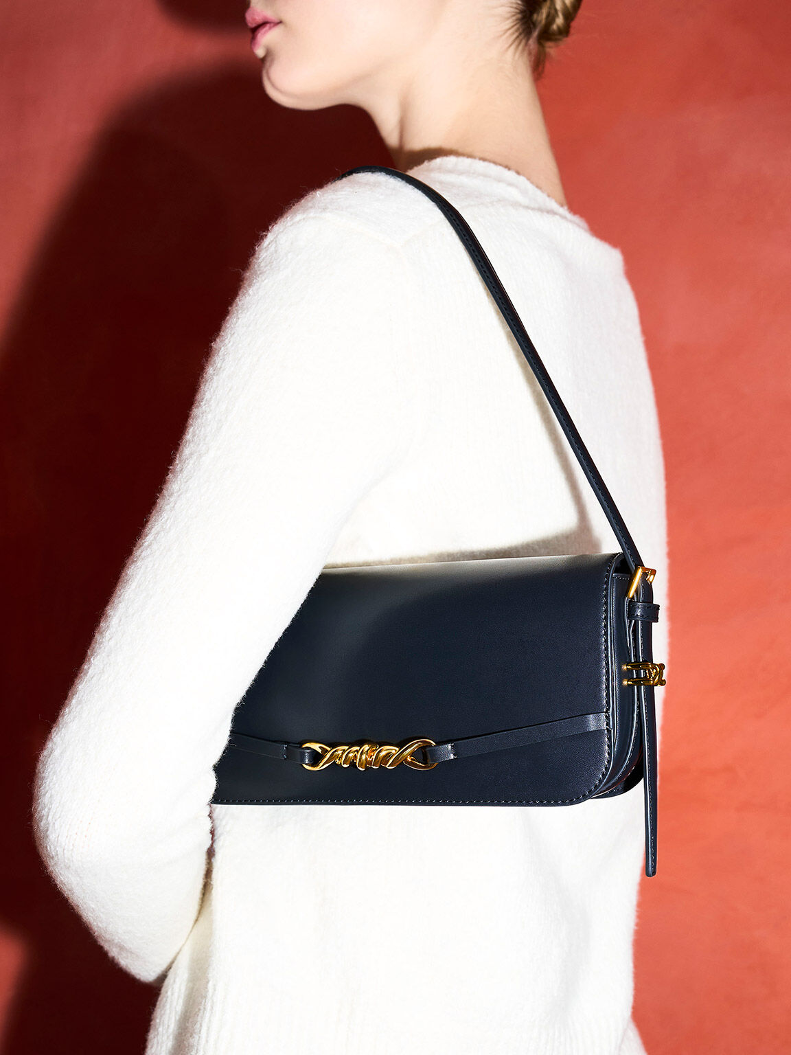 Henrietta ヘンリエッタ ショルダーバッグ, ネイビー, hi-res