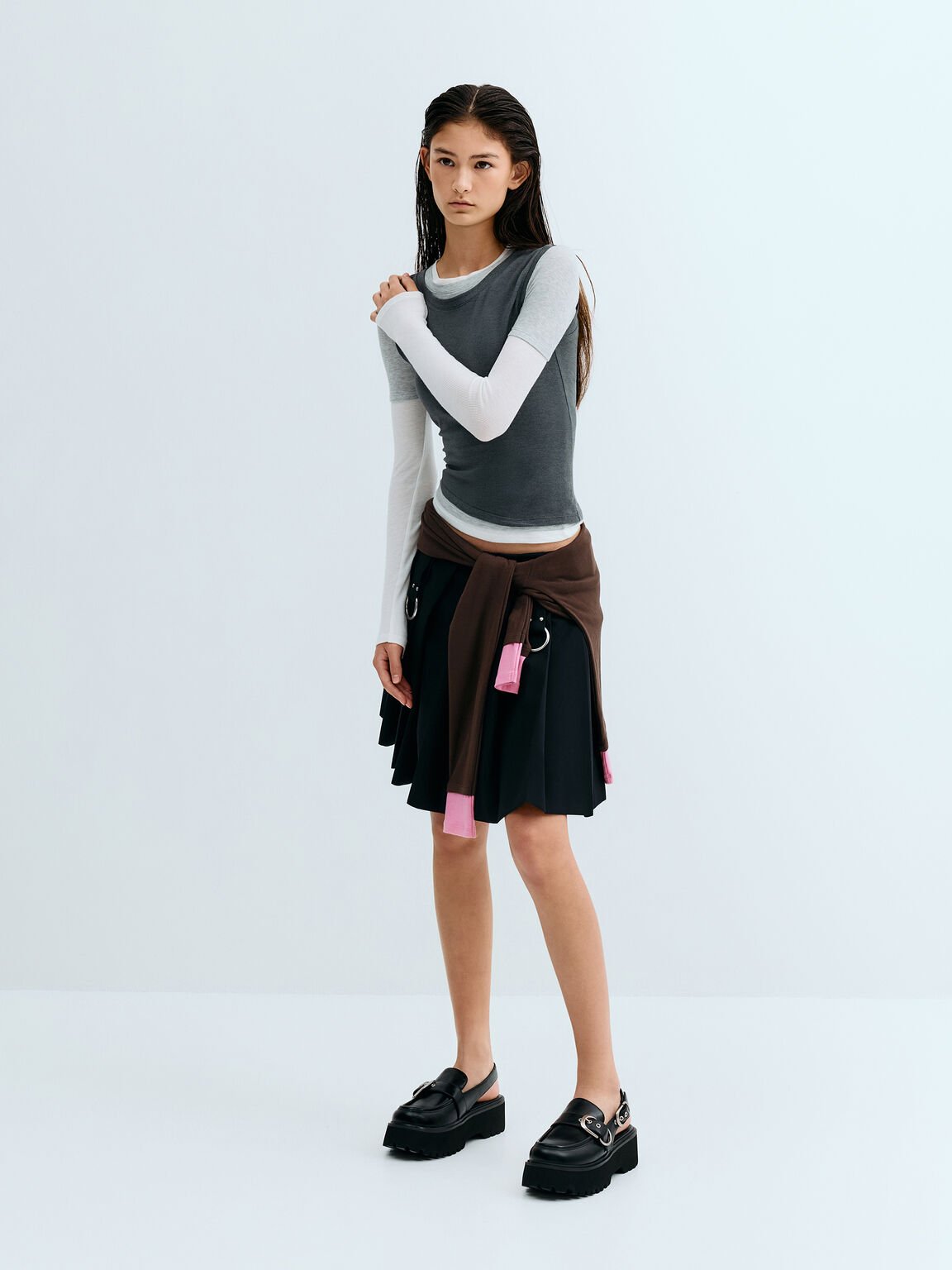 Eliot エリオット プラットフォーム スリングバックローファー, ブラック, hi-res