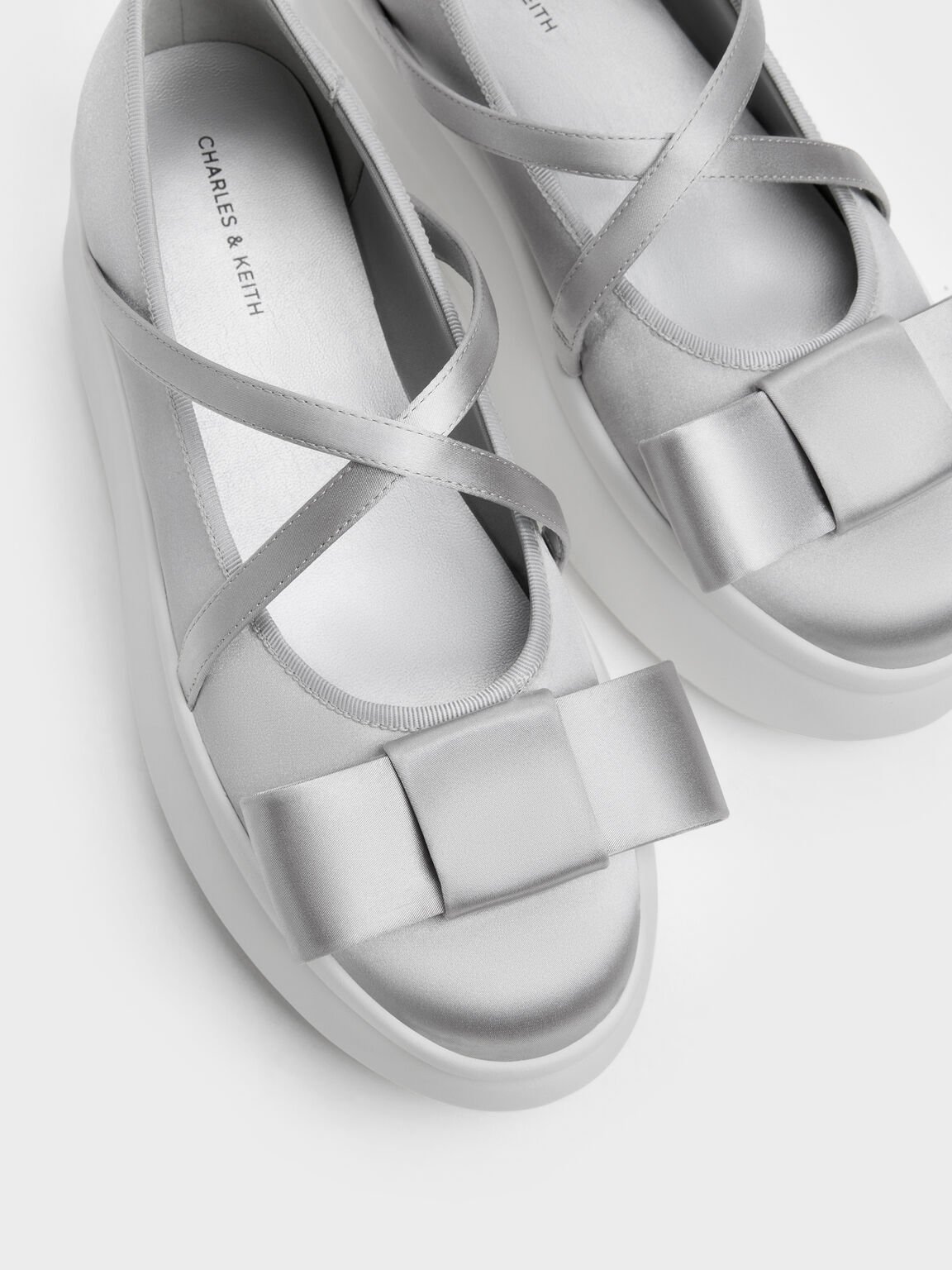 Brantley ブラントリー ポリエステル プラットフォームメリージェーン, グレー, hi-res