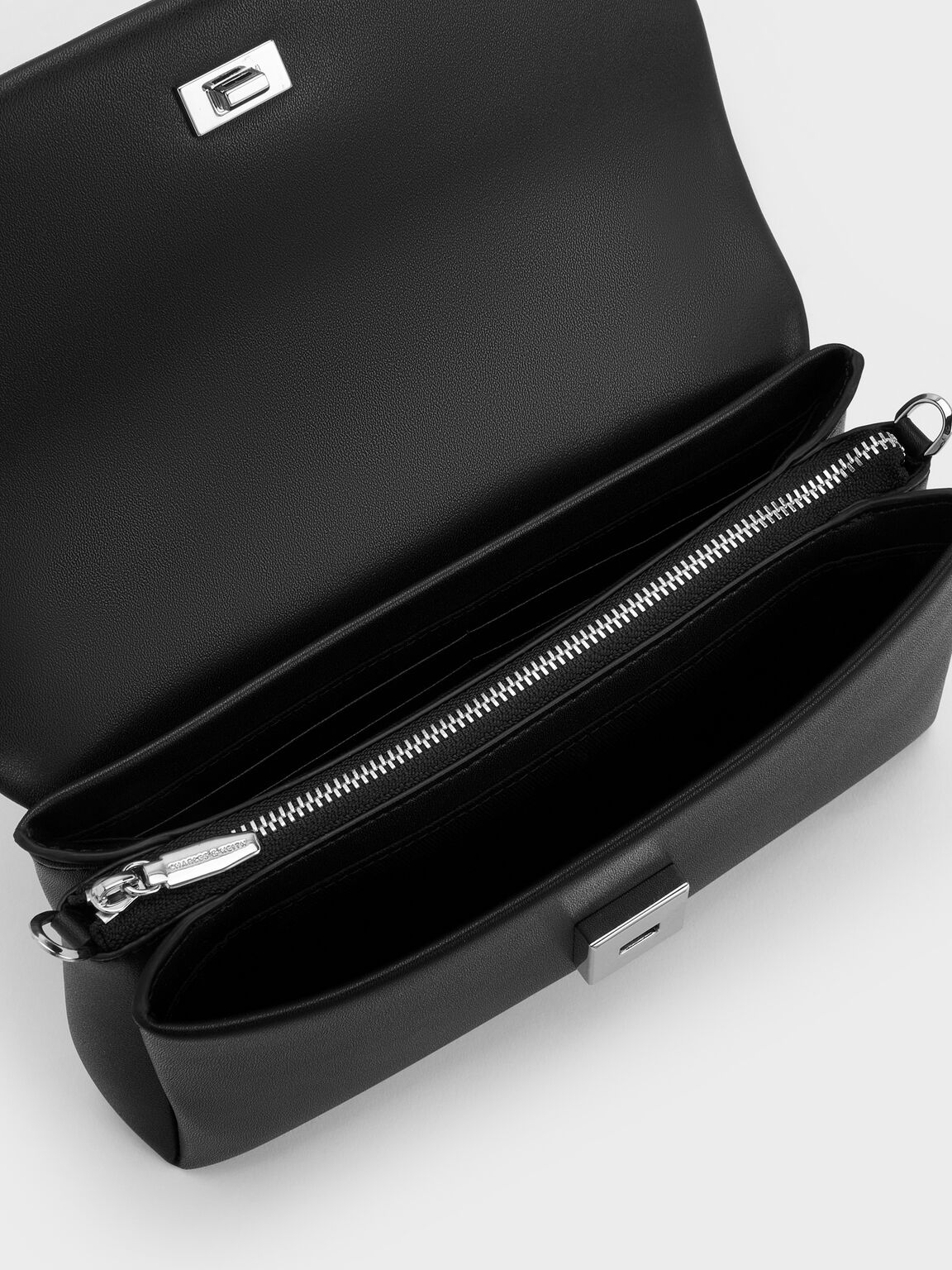 Hazel ヘーゼル ボウトップハンドルウォレット, ノワール, hi-res