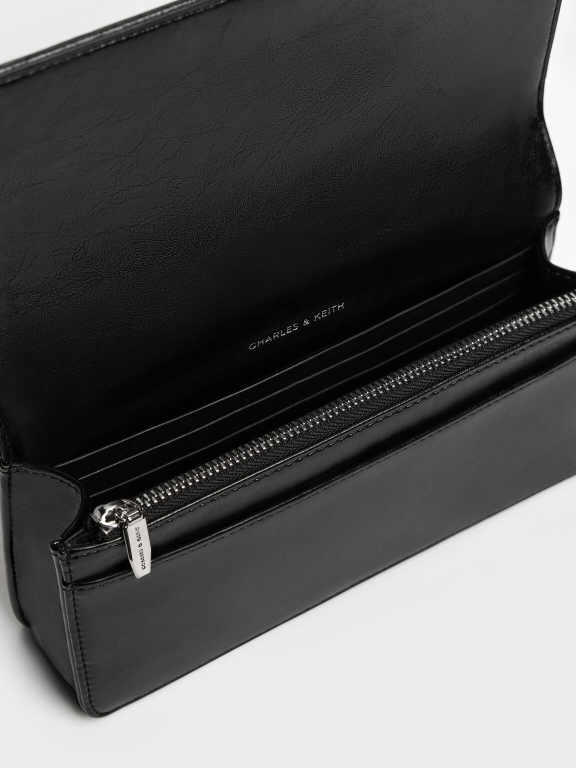 Paffuto パフート シークイン チェーンハンドルロングウォレット, ノワール, hi-res