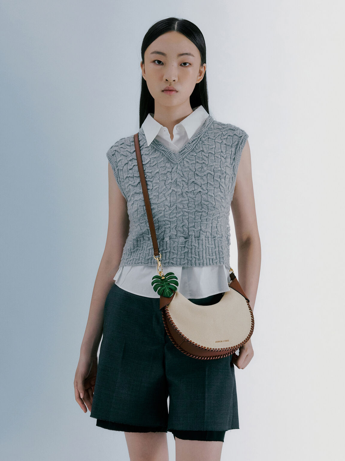 Blume ブリュム キャンバスブレードカーブホーボーバッグ, トープキャンバス, hi-res