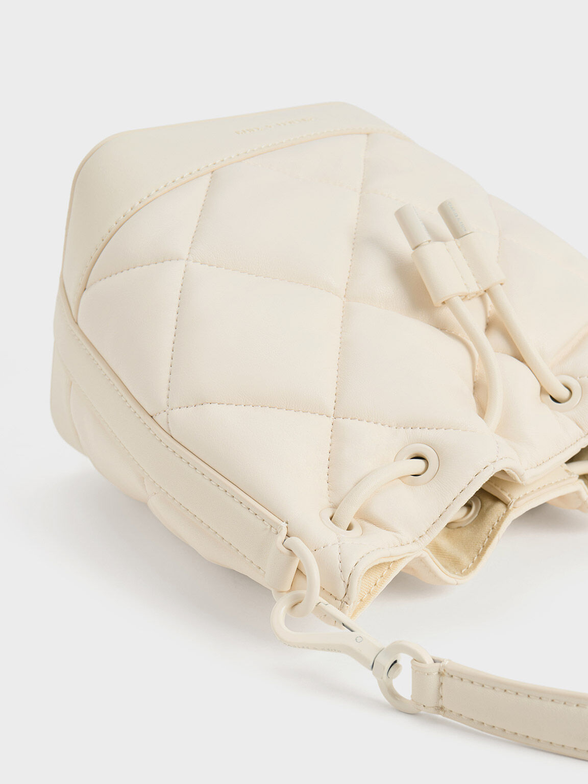 Lin リン キルトチェーンハンドルバケツバッグ, クリーム, hi-res