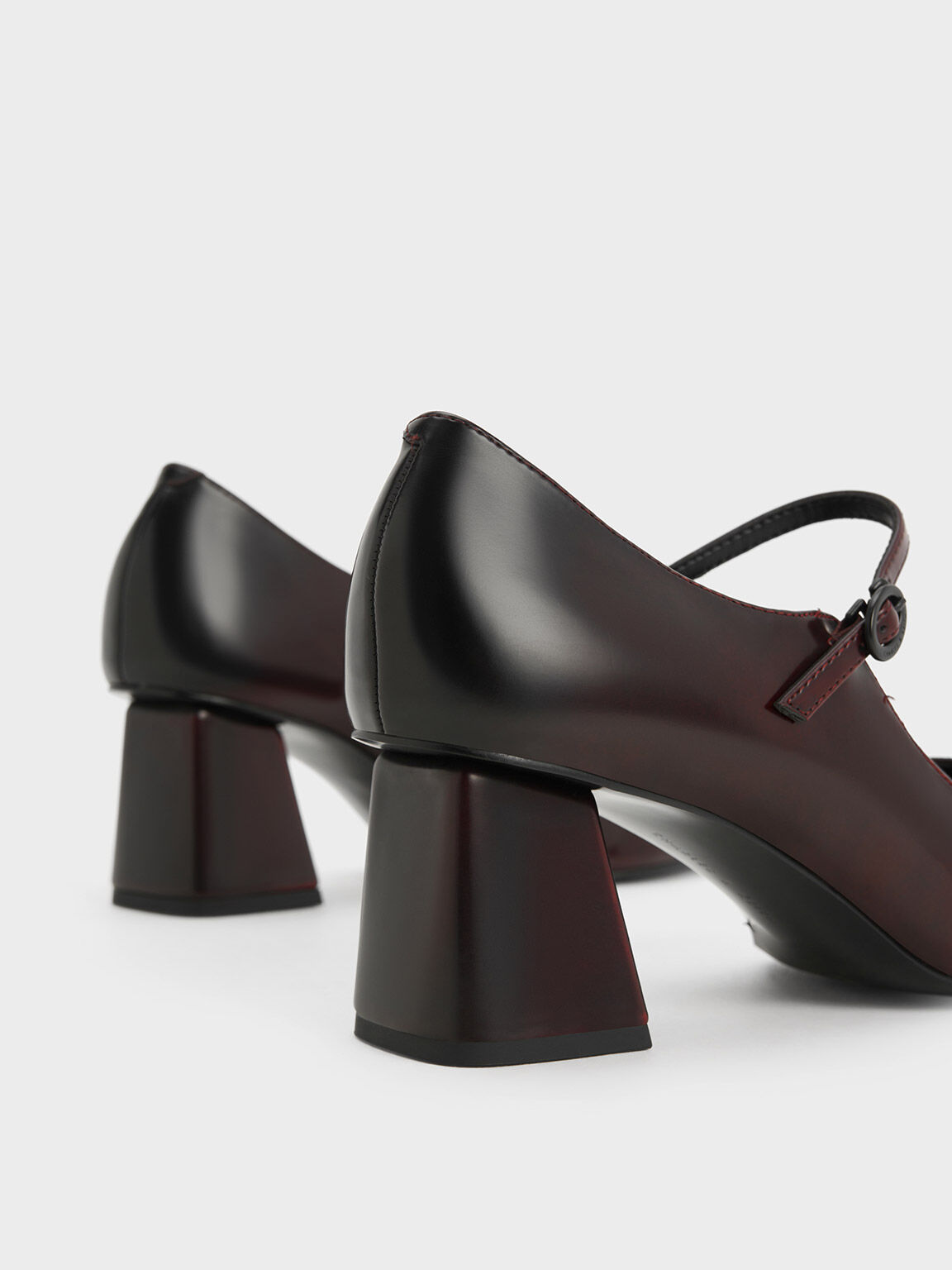 ポインテッドトゥ メリージェーンパンプス, レッド, hi-res