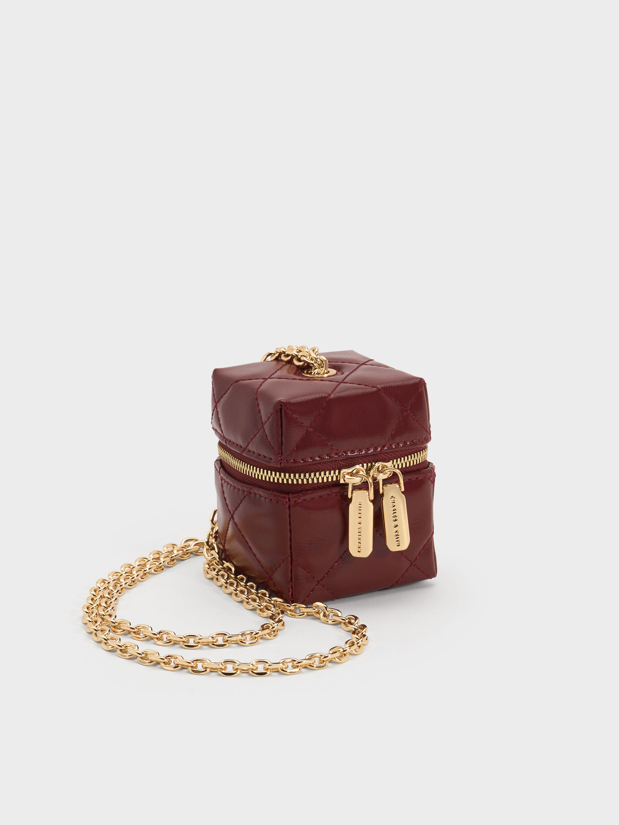 Janie マイクロジェイニー キルトチェーンハンドルボクシーポーチ