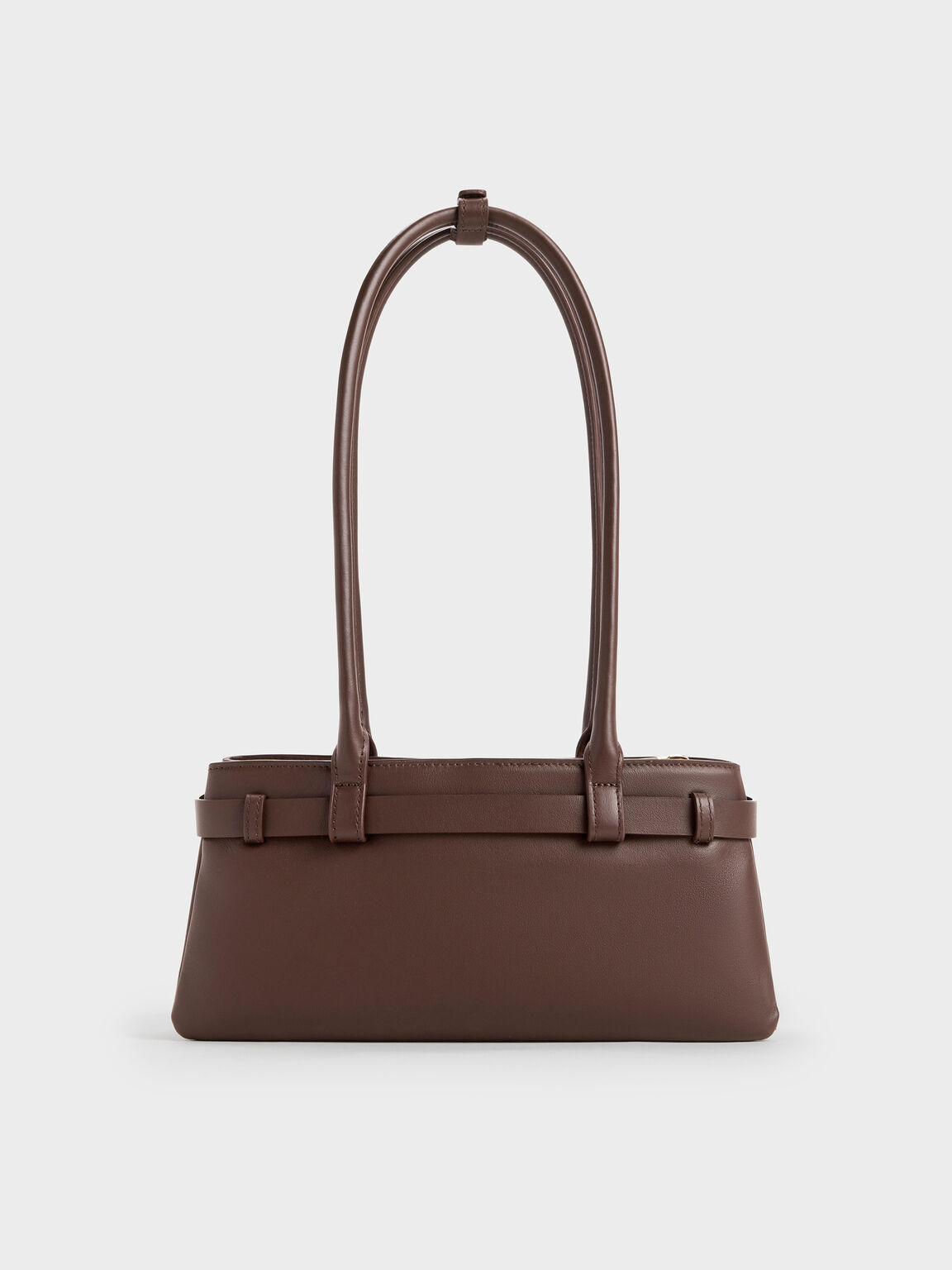 Jody ジョディー ジェニュインレザー ベルトショルダーバッグ, ダークブラウン, hi-res