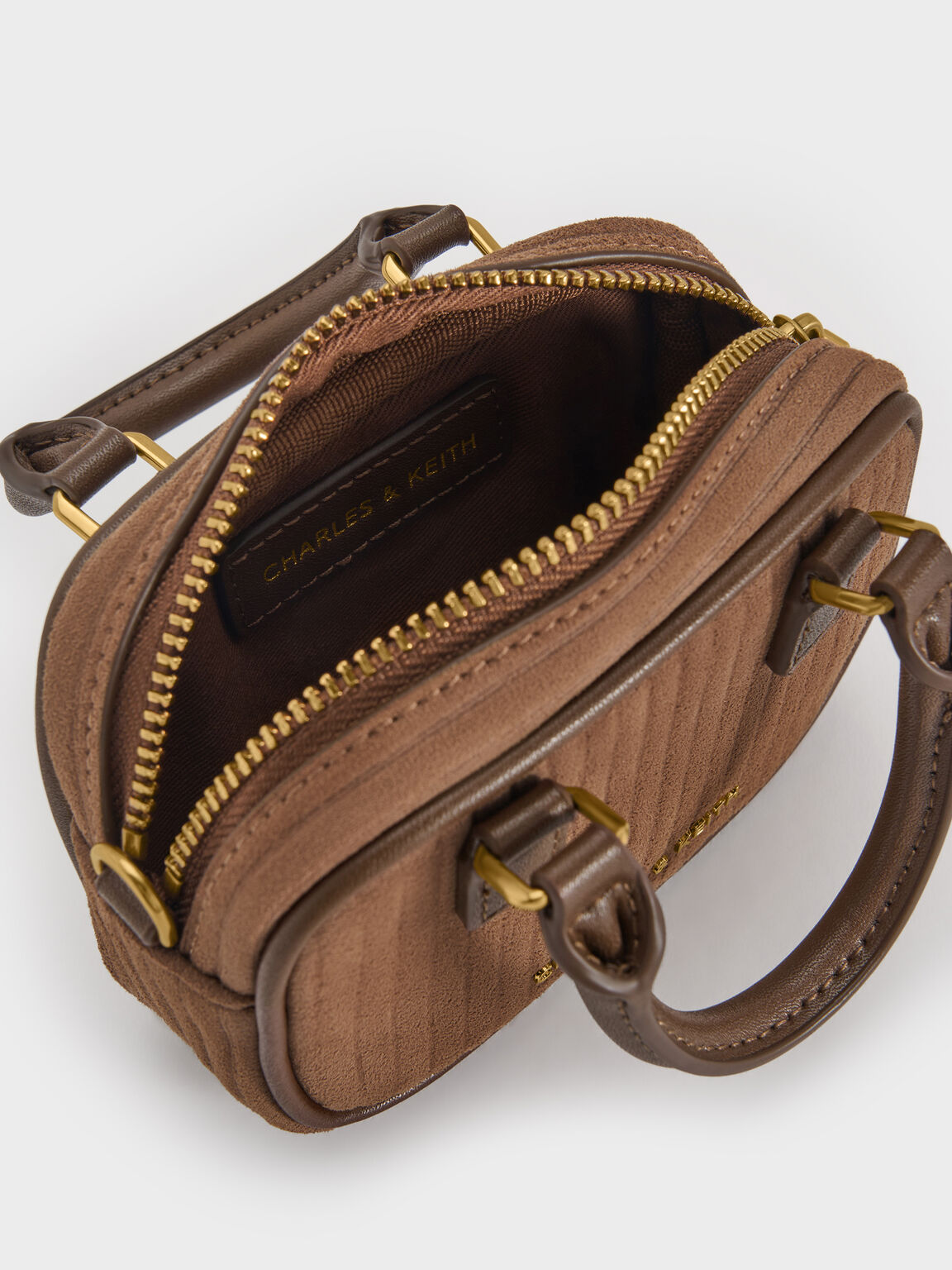 Sianna コーデュロイ ボウリングバッグチャーム, モカブラウン, hi-res