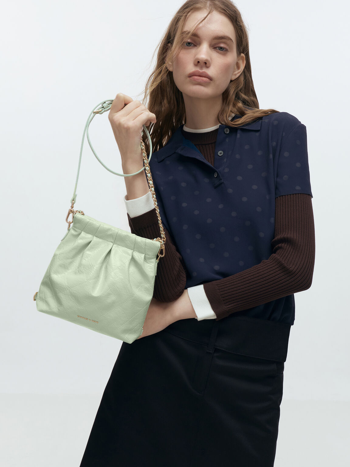 Duo ドゥオ チェーンハンドルツーウェイバックパック, ミントグリーン, hi-res