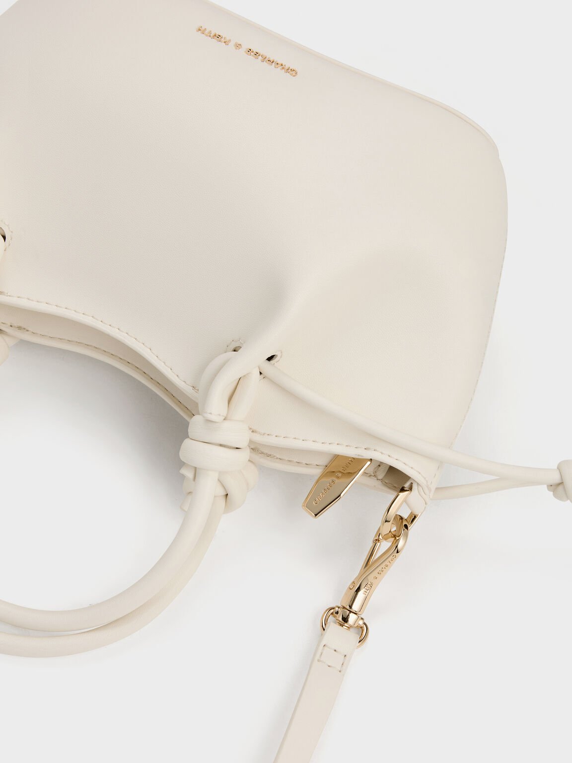 Sammie サミー ノットハンドル ウェービートートバッグ, クリーム, hi-res