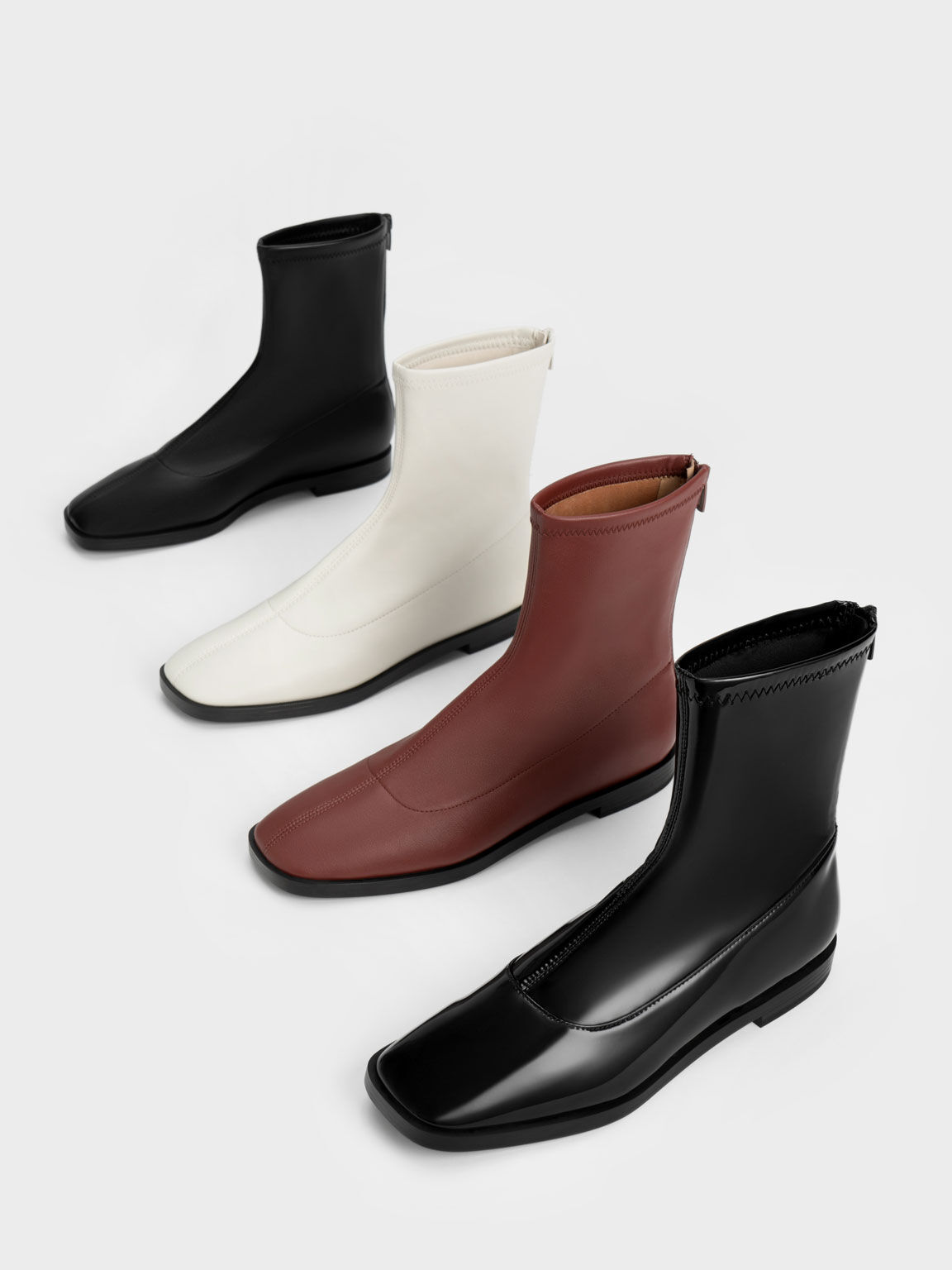 シップアップ アンクルブーツ - ブラック | CHARLES & KEITH