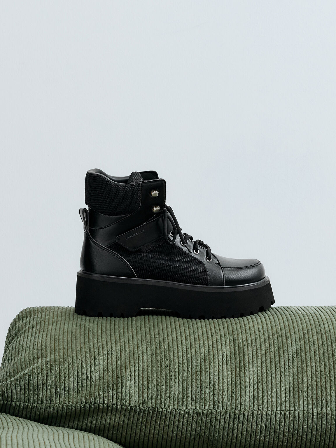 Eliot エリオット コンバットブーツ, グレー, hi-res