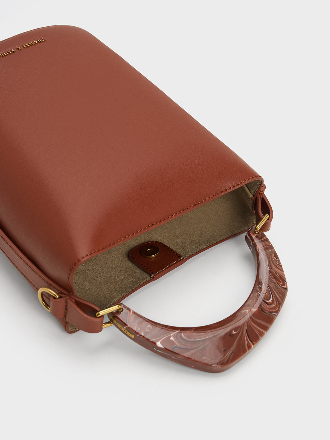 Marlin マーリン アクリリックハンドルバケツバッグ, モカ, hi-res