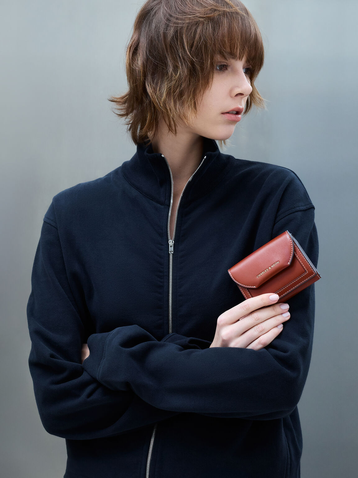 Enola エノラ スモールウォレット, ブリック, hi-res