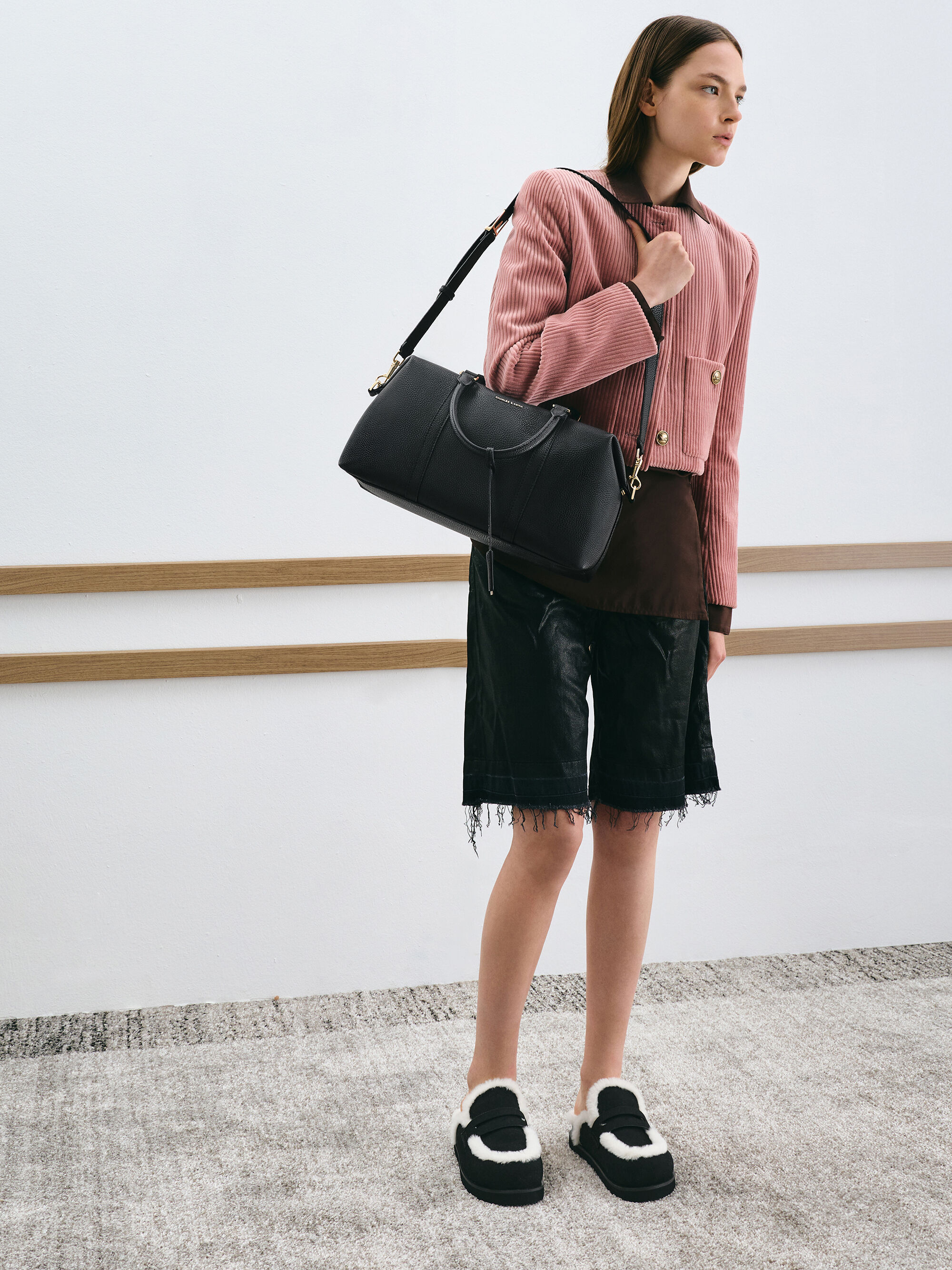 Chance チャンス レザーボウリングバッグ - ブラック | CHARLES