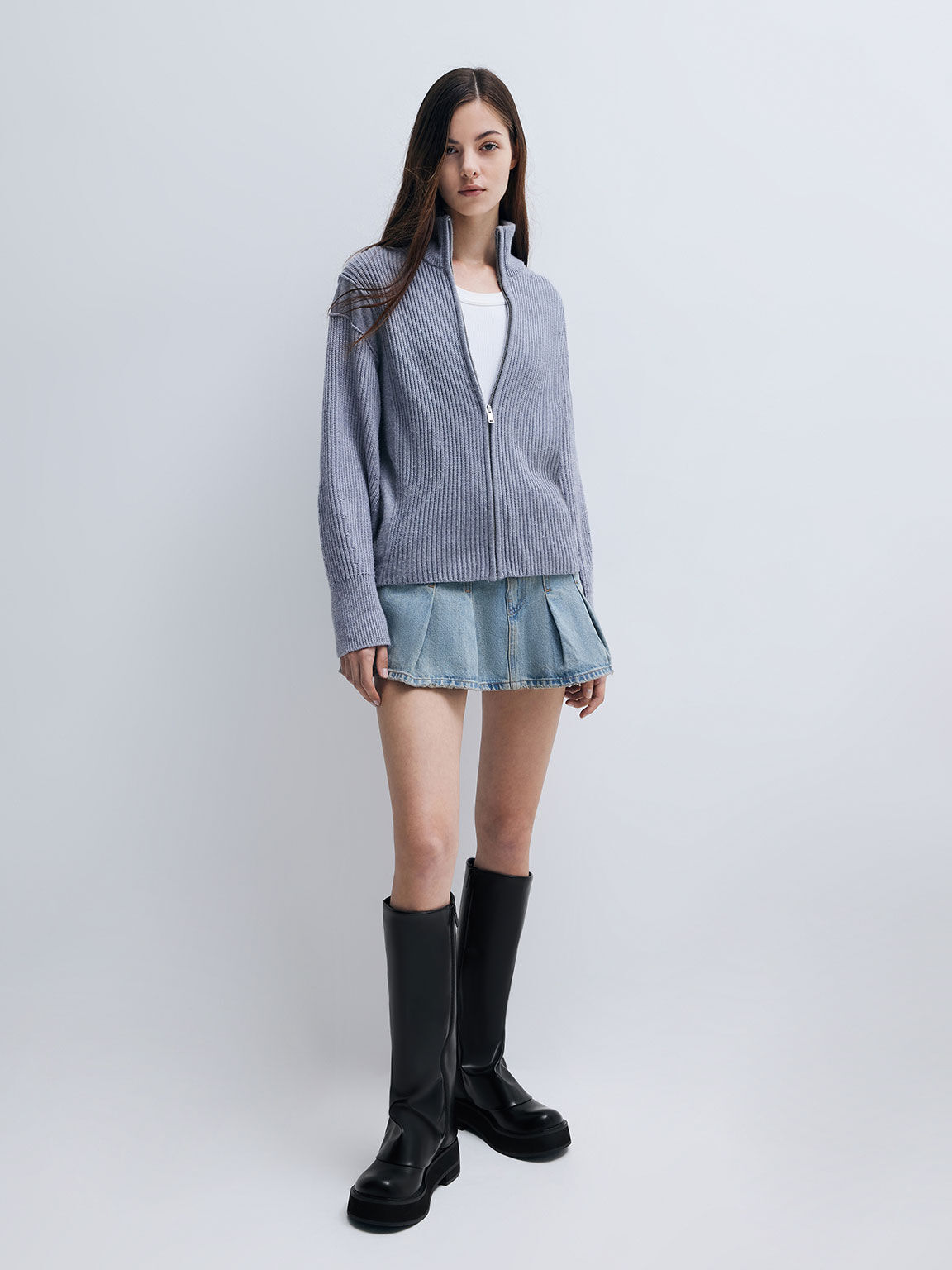 Cove コーヴ プラットフォームロングブーツ, ブラック, hi-res