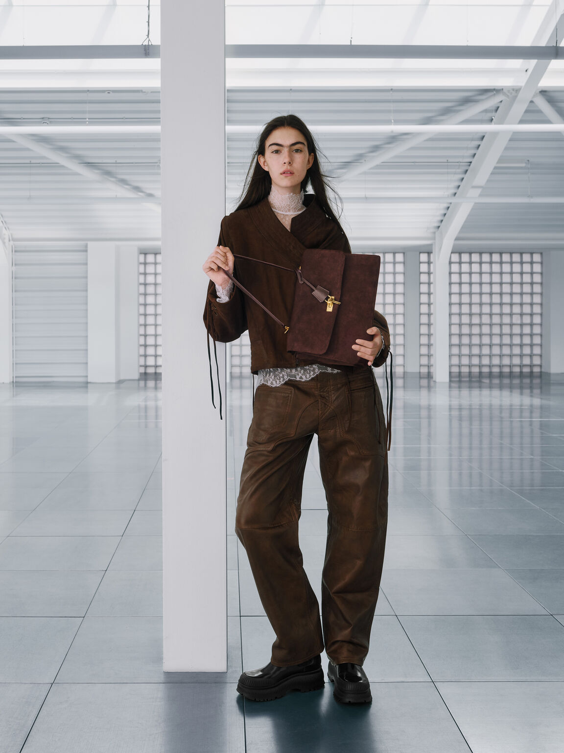 Kerry ケリー トップハンドルサッチェルバッグ, エスプレッソブラウン, hi-res