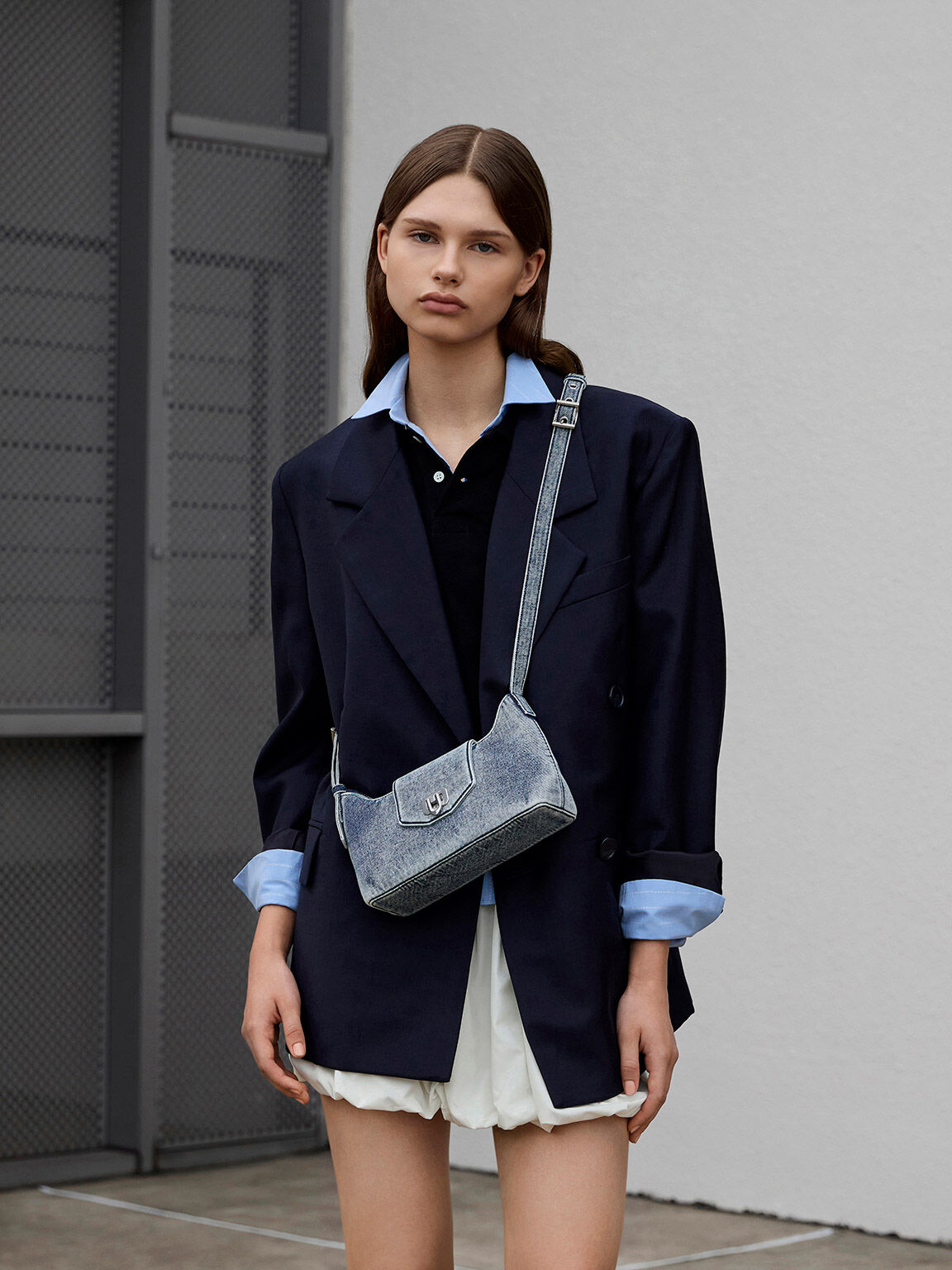 Arwen アルウェン ベルトショルダーバッグ, デニムブルー, hi-res