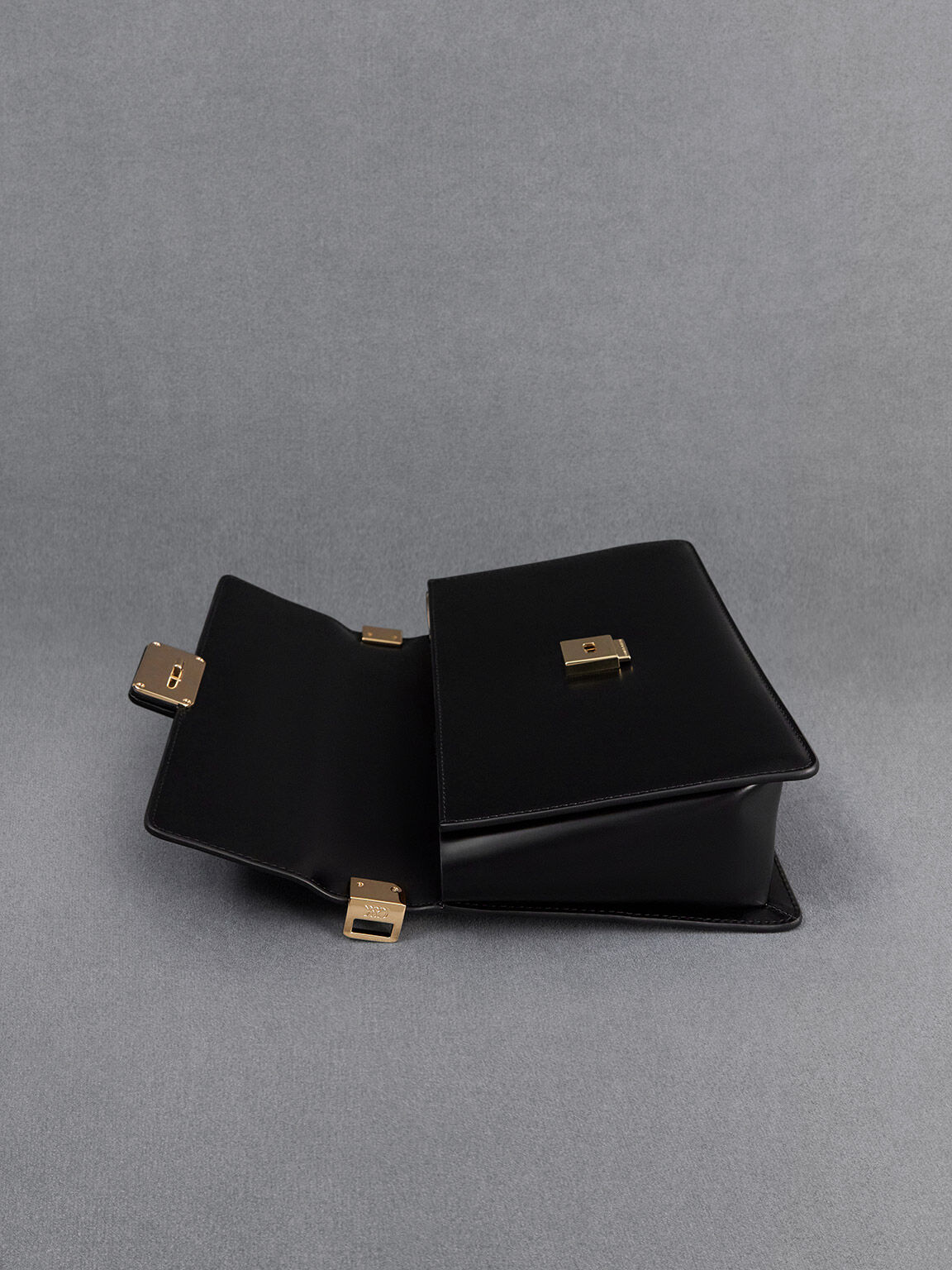 レザー ショルダーバッグ, ブラック, hi-res