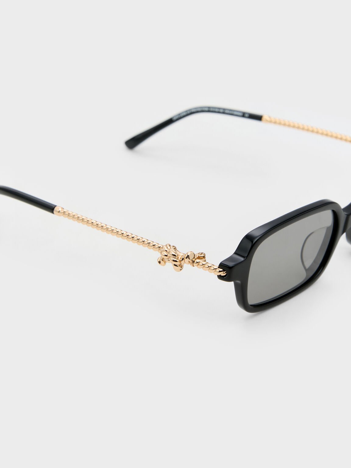 Sable セーブル ノットレクタンギュラー サングラス, ブラック, hi-res