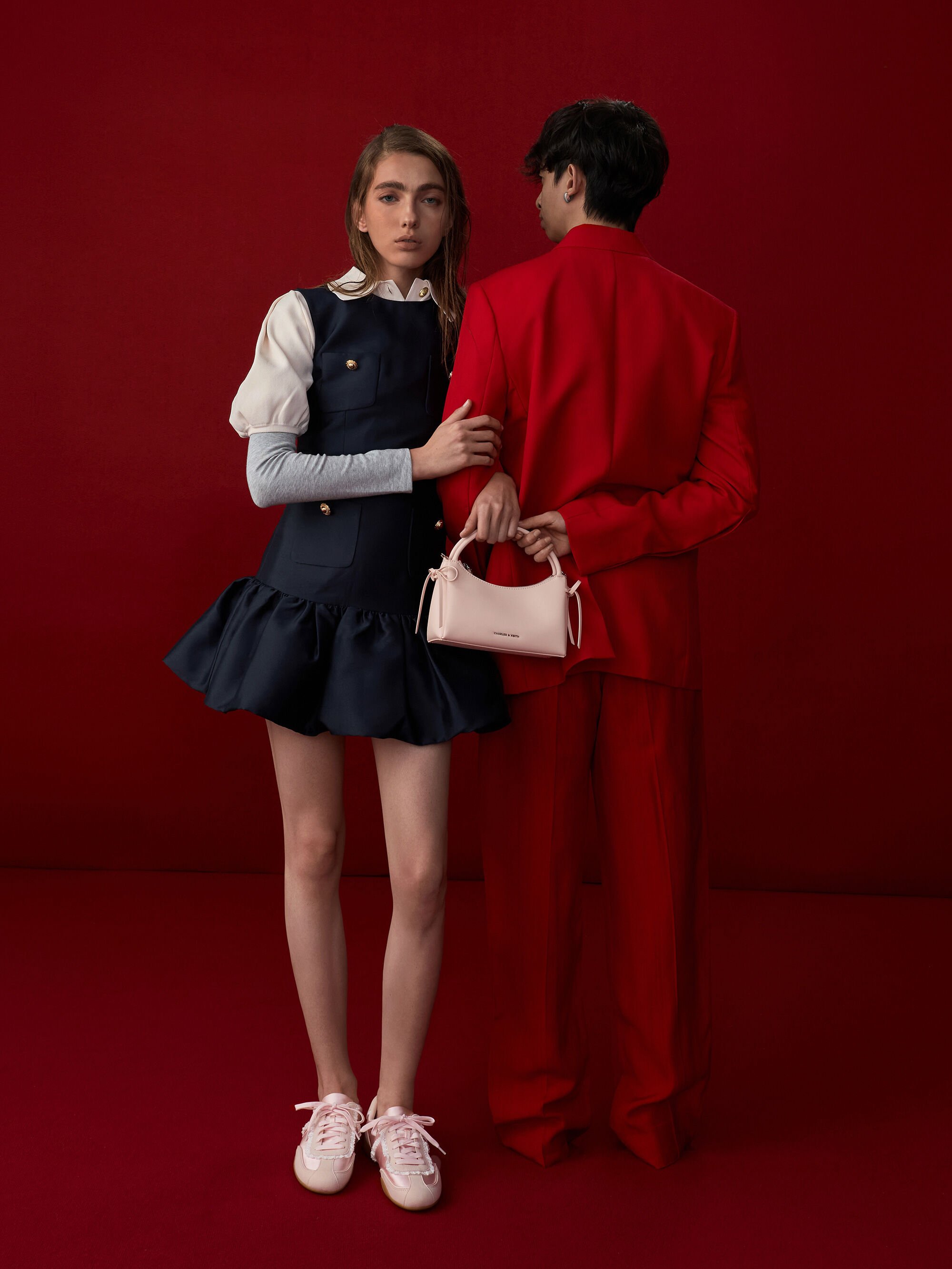 Hazel ヘーゼル ボウトップハンドルバッグ - ソフトピンク | CHARLES