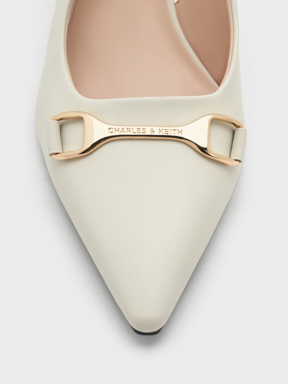 ホースビット ポインテッドトゥスリングバックパンプス, チョーク, hi-res