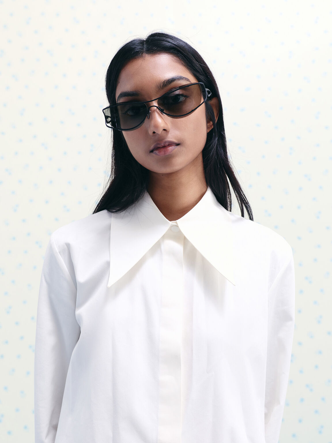 Ainsley エインズリー ジオメトリックサングラス, ジェットブラック, hi-res