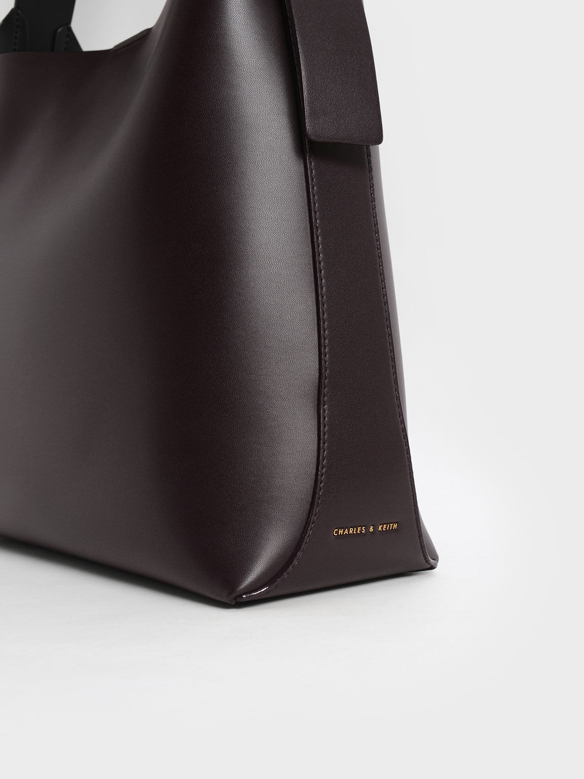 シングルハンドル ラージホーボーバッグ, ダークオーク, hi-res