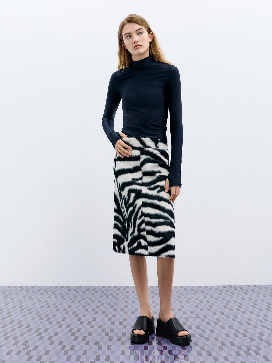 ワイドストラップ プラットフォーム ユウエッジ, ブラック, hi-res