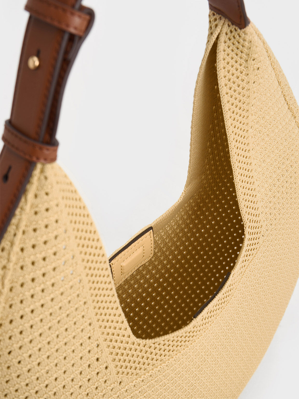 Ida アイダ ニットホーボーバッグ, ベージュ, hi-res