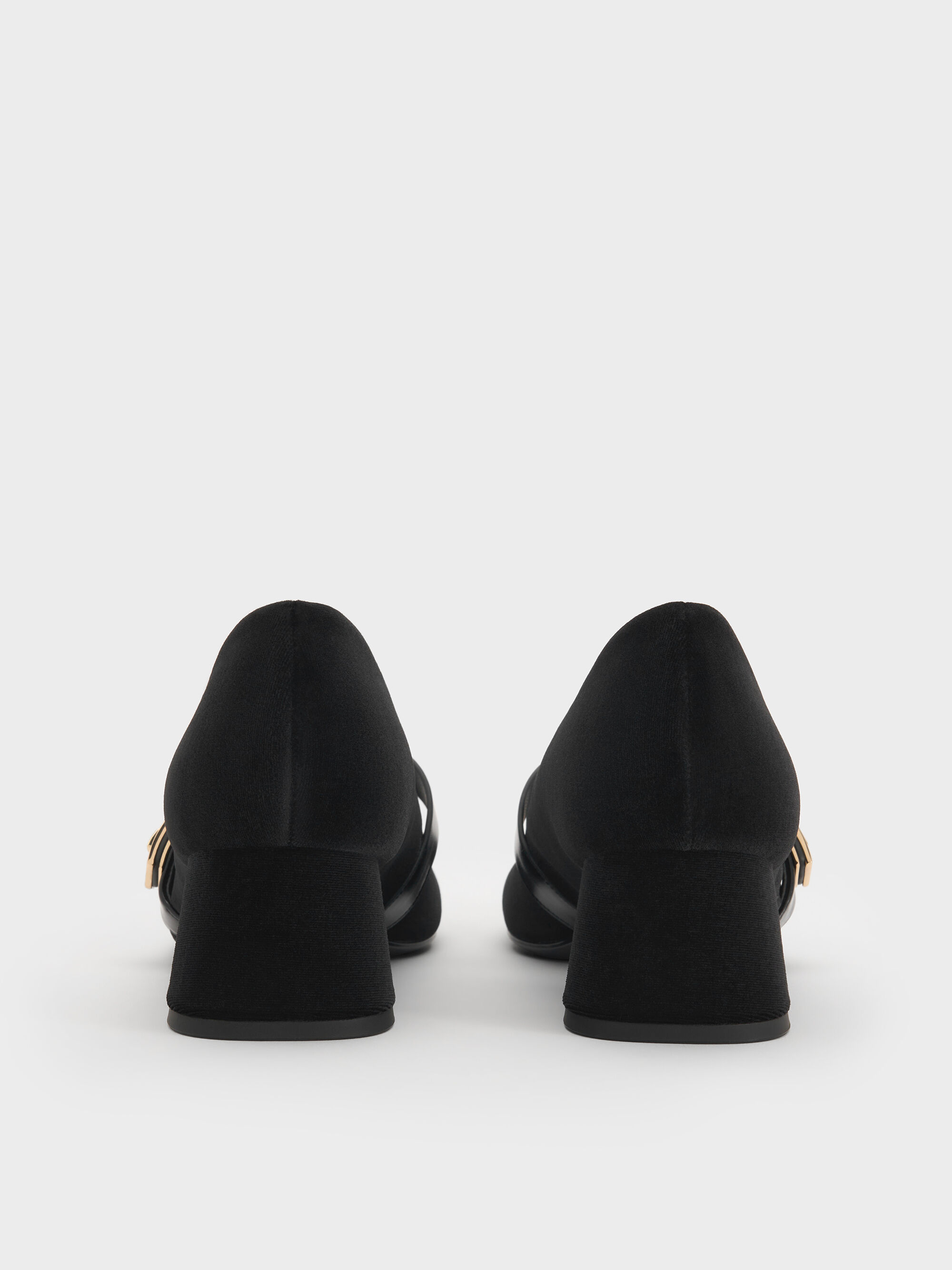 Lando ランド メタリックバックルメリージェーンパンプス - ブラック