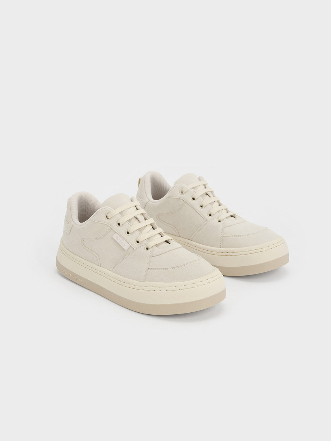 テクスチャー ロートップスニーカー, ライトグレー, hi-res