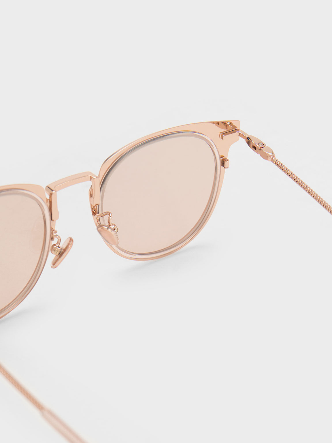 オーバル アセテートサングラス, ピンク, hi-res