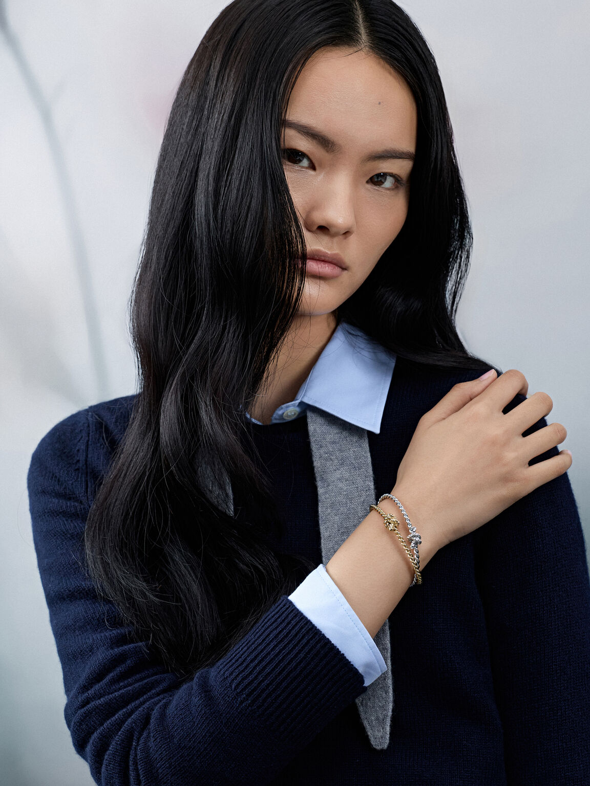 Sable セーブル ロープノット カフバングル, シルバー, hi-res