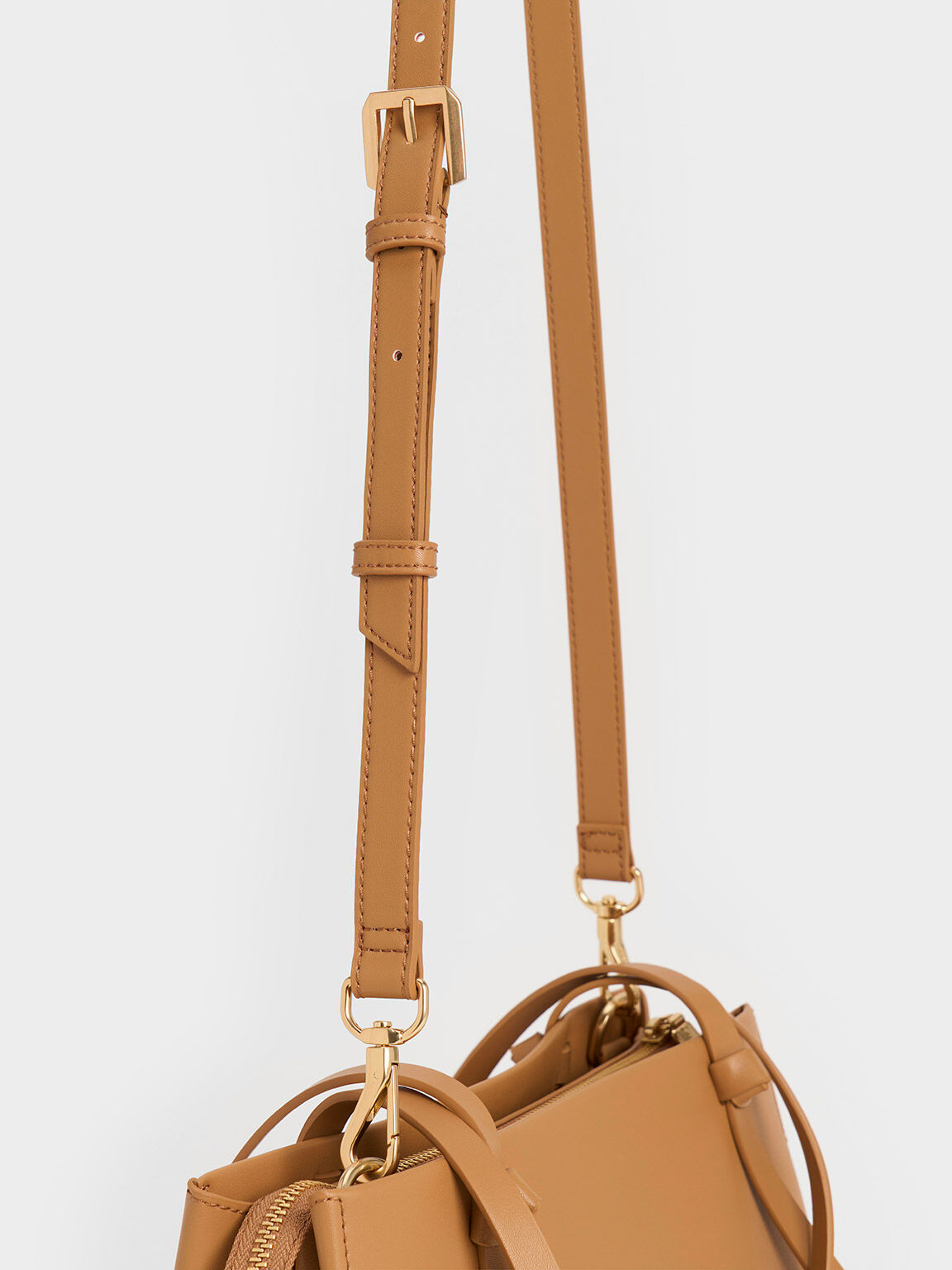 Midori ミドリ ジオメトリックトートバッグ, キャメル, hi-res