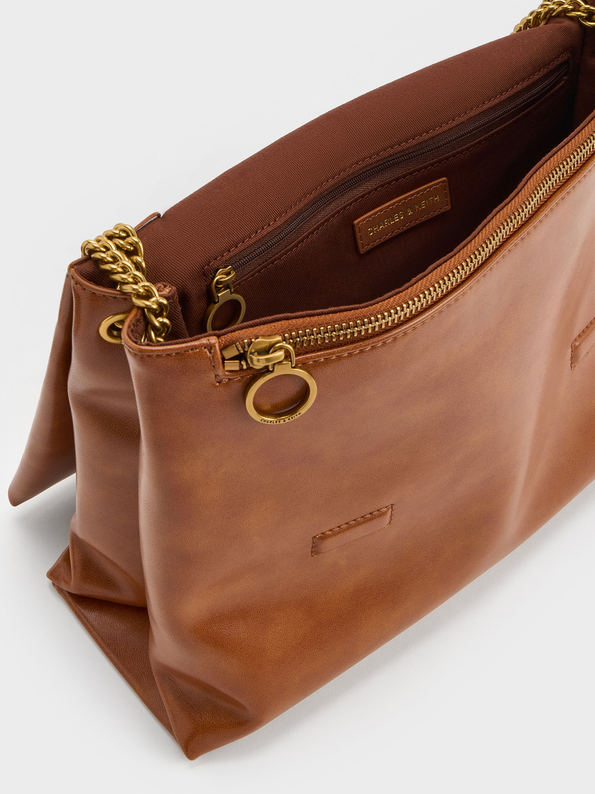 Sianna シアンナ チェーンハンドルショルダーバッグ - ディストレス