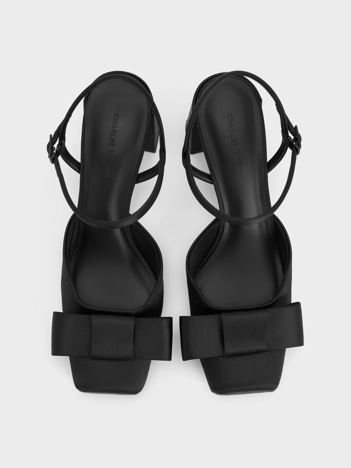 Brantley ブラントリー ボウ アンクルストラップパンプス, ブラックテクスチャード, hi-res