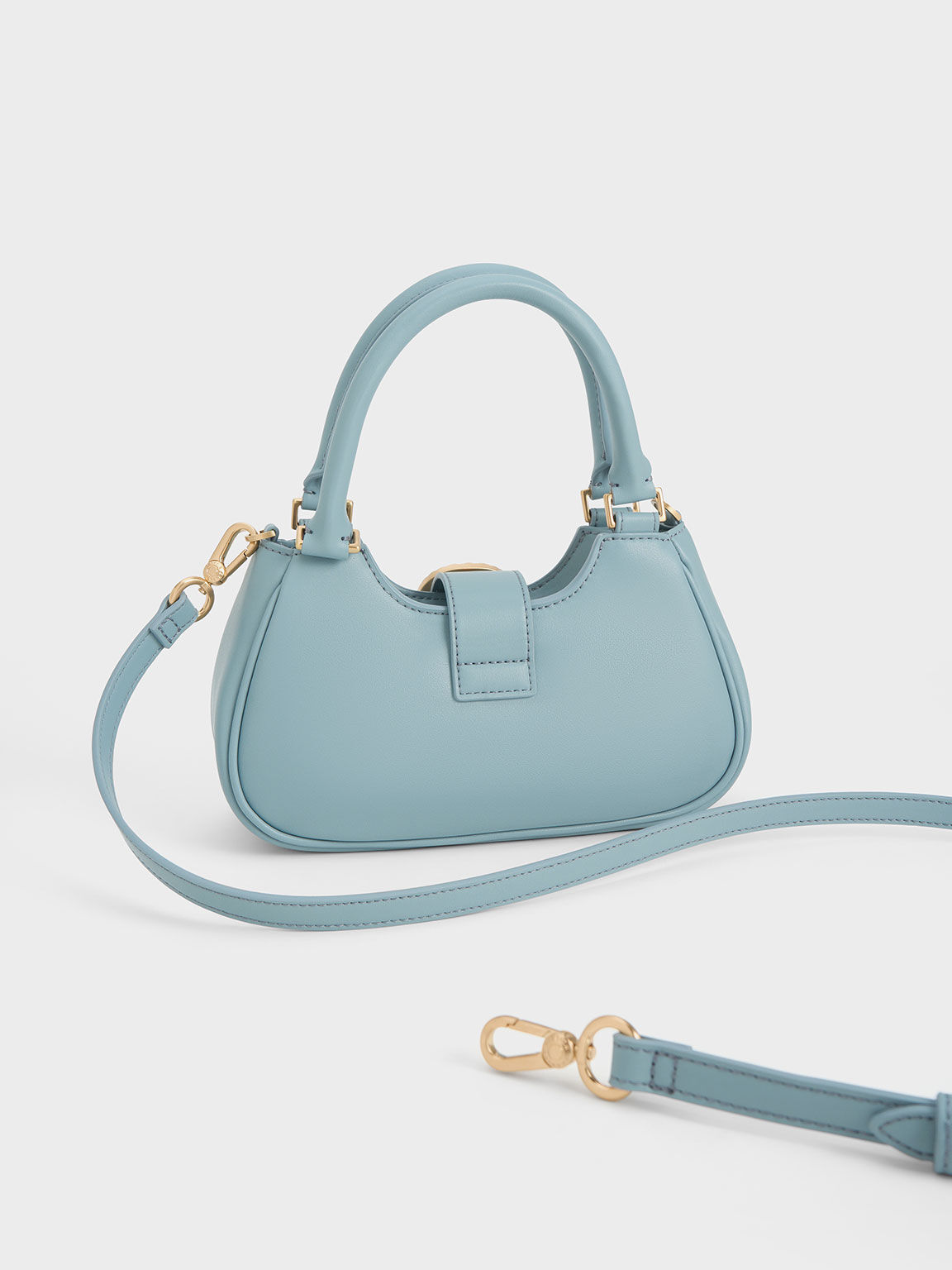 Avis アビス ベルトトップハンドルバッグ, スレートブルー, hi-res