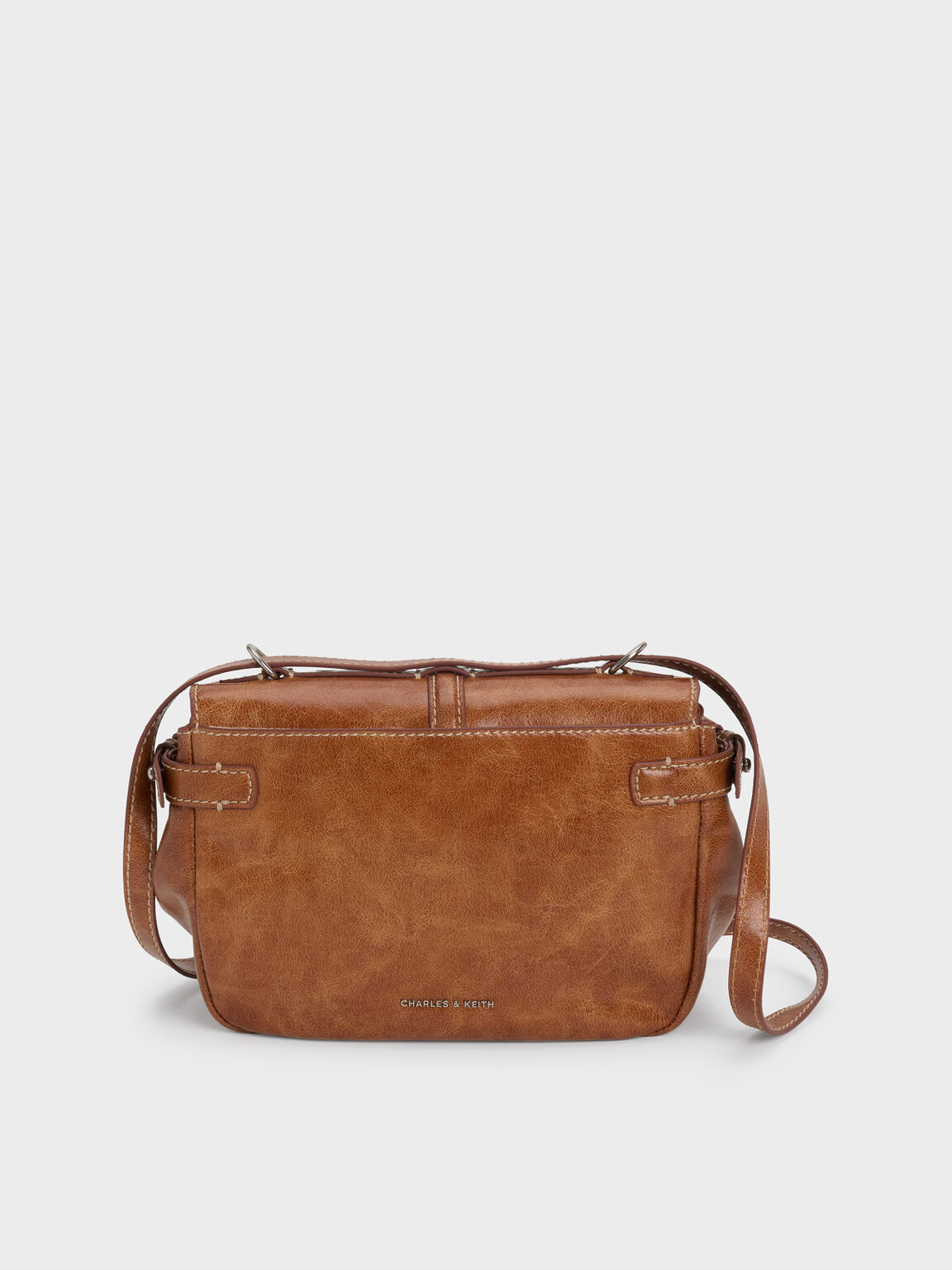 Delfina デルフィナ チェーンクロスボディーバッグ, ディストレスドタン, hi-res