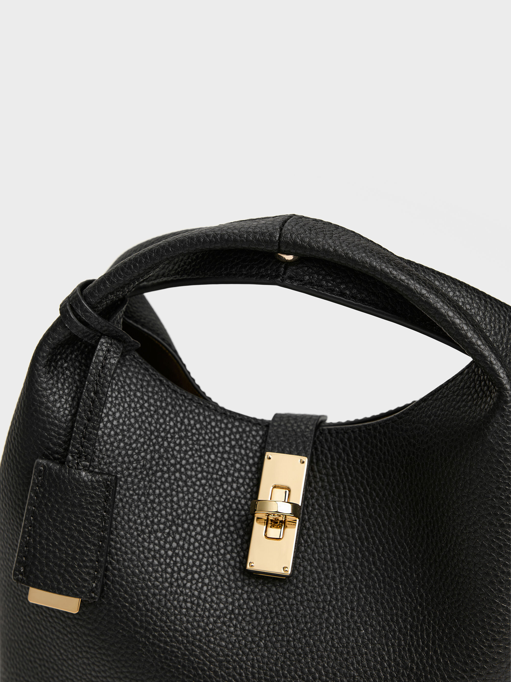 Chance チャンス メタリックアクセントバケットバッグ - ブラック