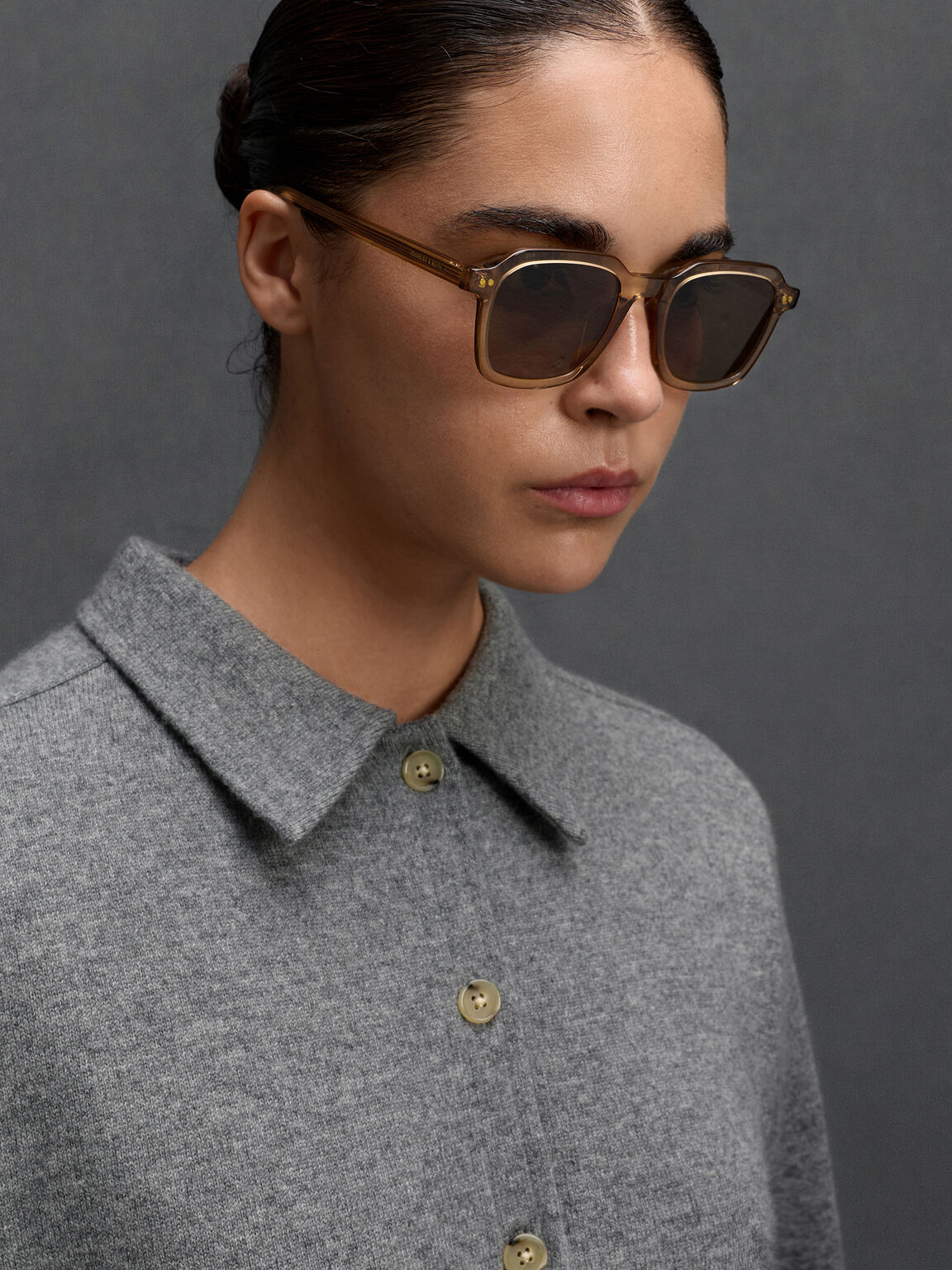 Leighton レイトン スクエアサングラス, チェスナットブラウン, hi-res