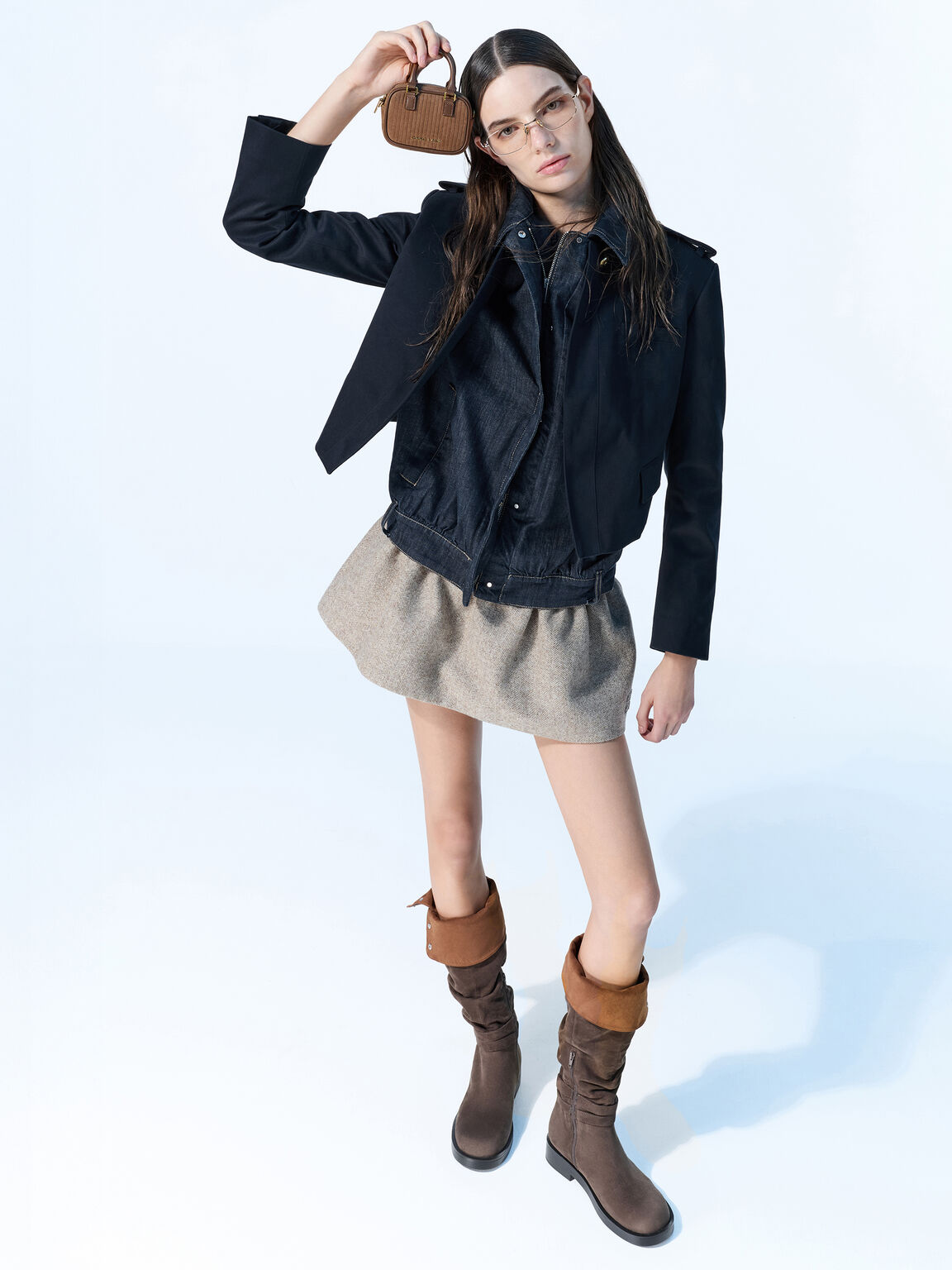 Sianna コーデュロイ ボウリングバッグチャーム, モカブラウン, hi-res