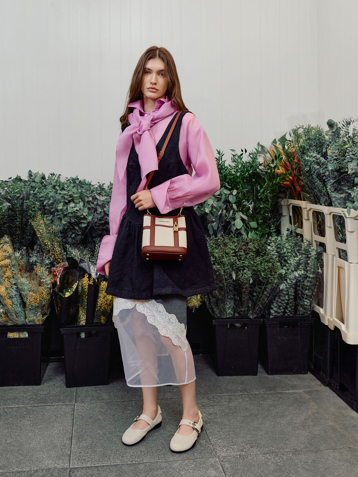 Scottie スコッティー キャンバスバケットバッグ, ブリック, hi-res