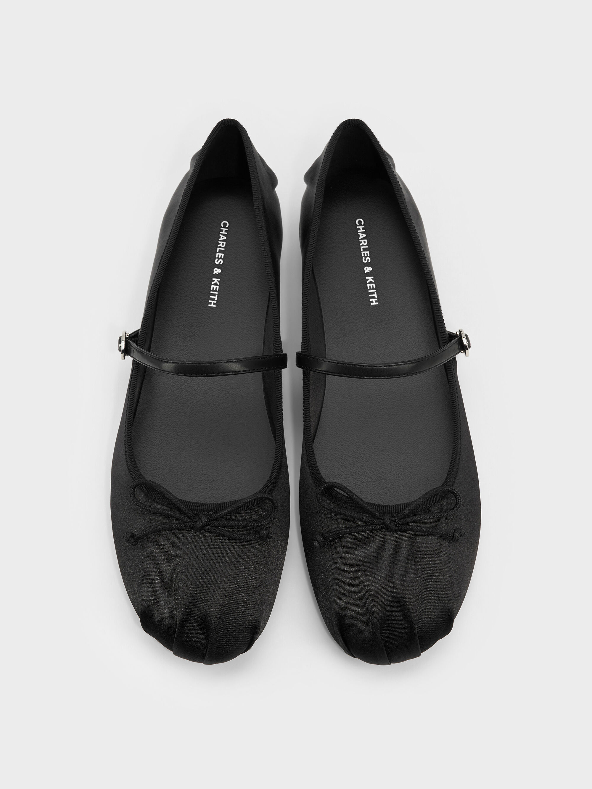 サテンボウ メリージェーンフラット - ブラック | CHARLES & KEITH
