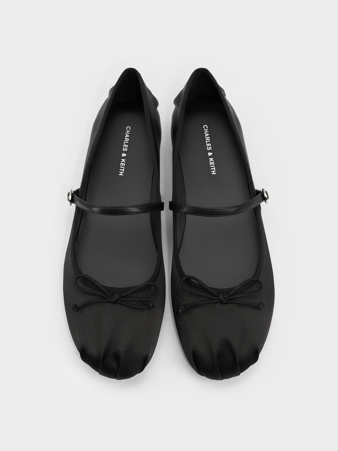 サテンボウ メリージェーンフラット, ブラック, hi-res