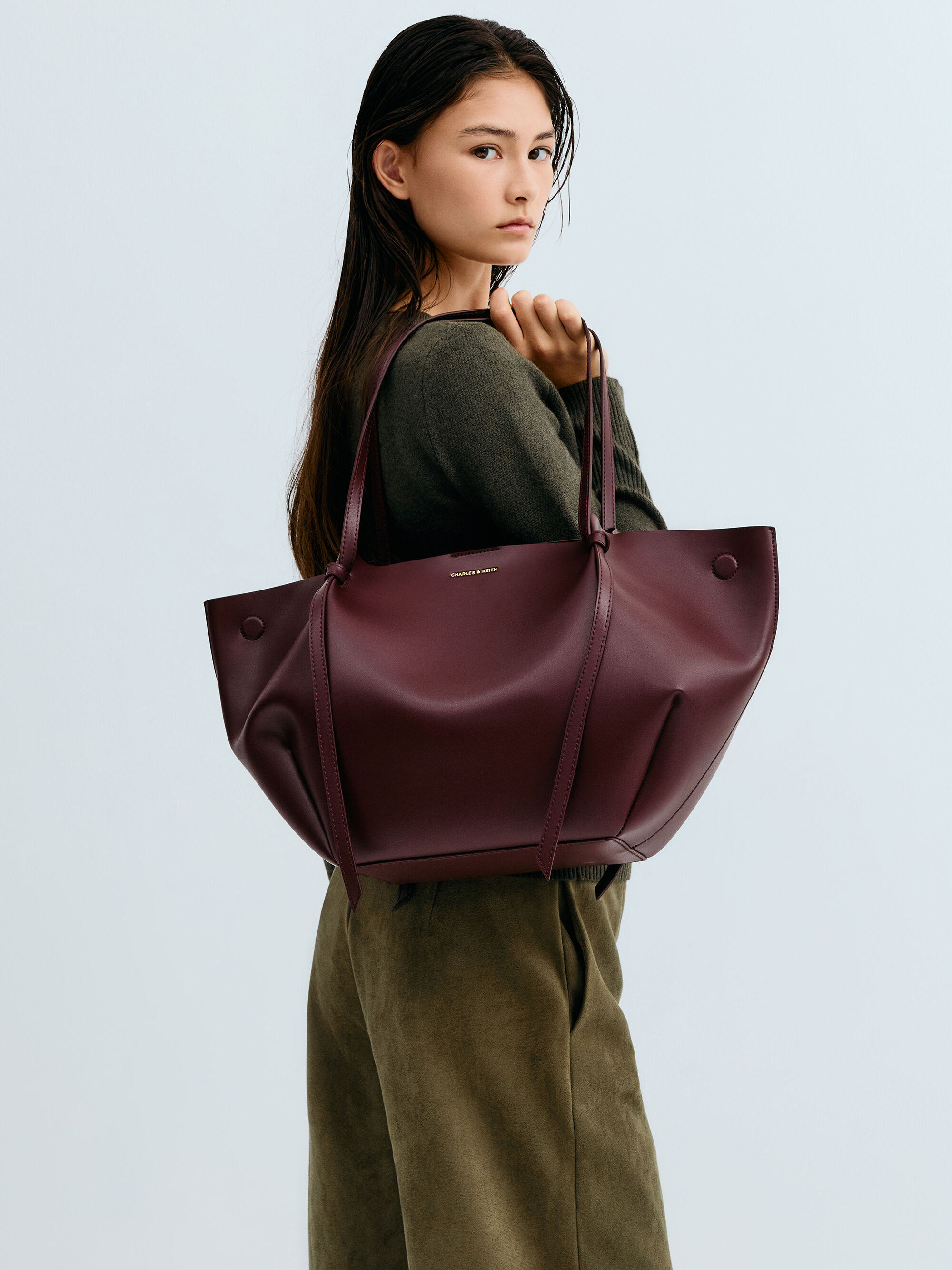 Calla カルラ ラージトートバッグ - ワインベリーレッド | CHARLES