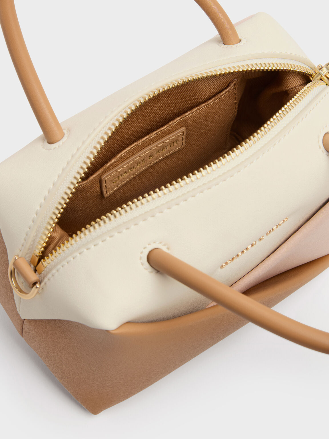 Midori ミドリ カラーブロックジオメトリックボウリングバッグ, マルチピンク, hi-res