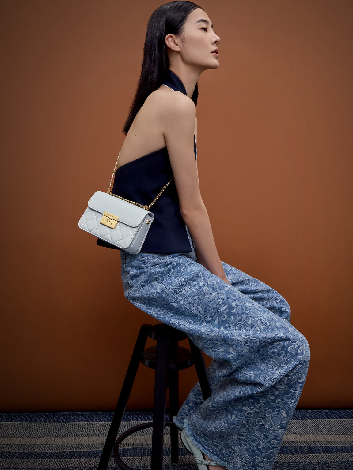 Alva アルヴァ チェーンハンドルバッグ, シーソルトブルー, hi-res