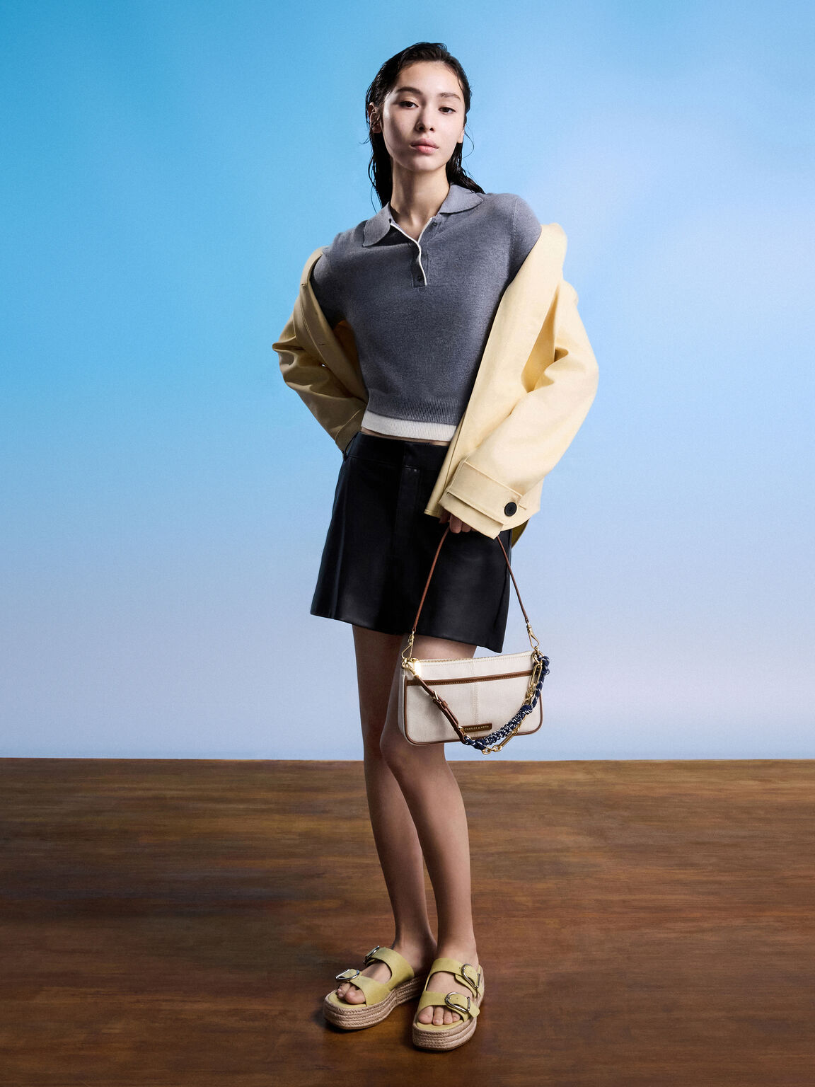 Addison アディソン キャンバスノットロープショルダーバッグ, トープキャンバス, hi-res