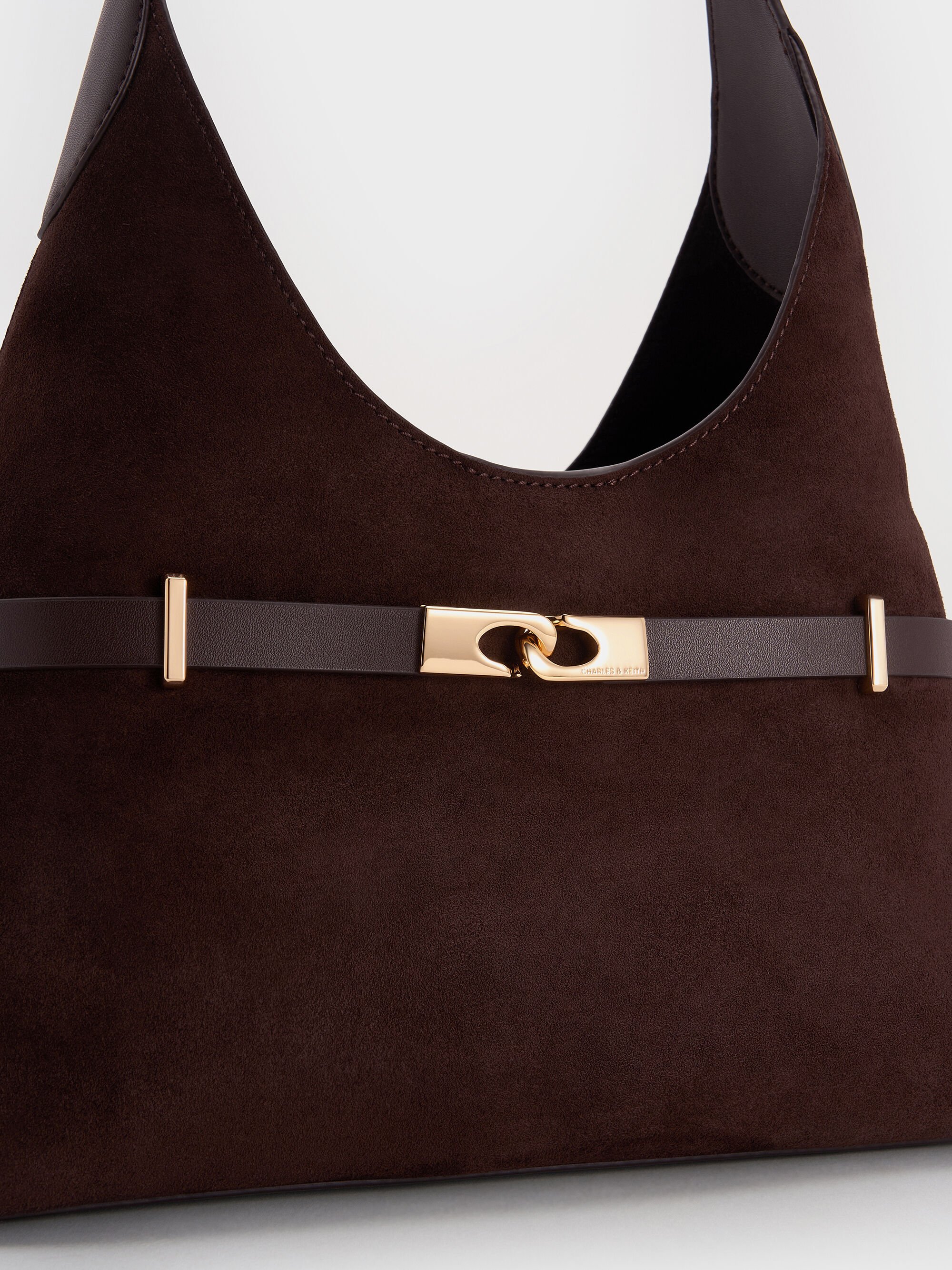 Arlet アラート スエードメタリックアクセントベルトホーボーバッグ