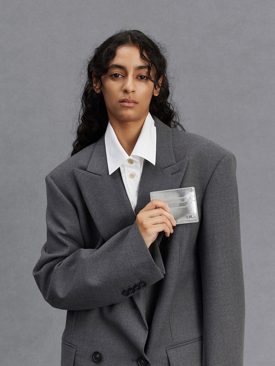 Glimpse グリンプス レザーマルチスロットカードホルダー, シルバー, hi-res